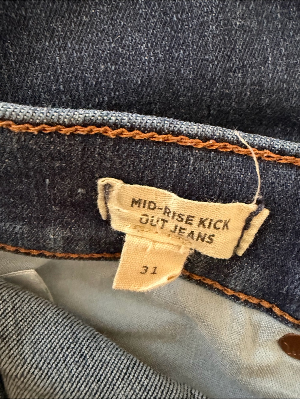 Madewell Women’s Mid-Rise Kick Out Jeans - Dark Indigo - Size 31
